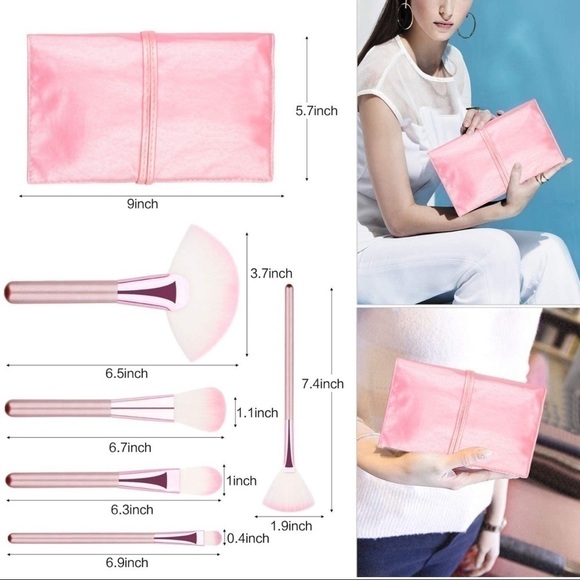 New - 22Pcs Premium, Soft Bristles Pink Makeup Brush Set With Case - Picture 4 of 7